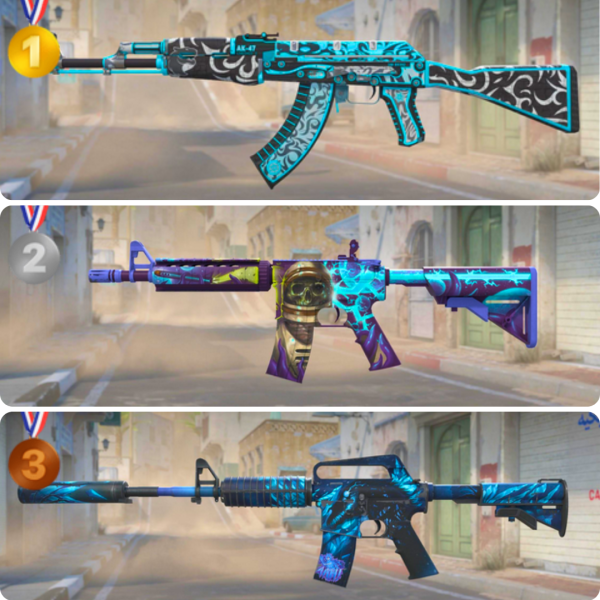 0334 PRÊMIO - COMBO 3 GANHADORES - AK | M4A4 | M4A1
